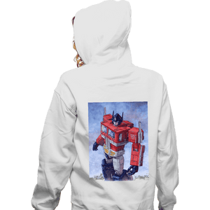 Secret_Shirts Zippered Hoodies, Unisex / Small / White Optimus Watercolor