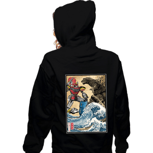Daily_Deal_Shirts Zippered Hoodies, Unisex / Small / Black King of the Monsters vs Megazord