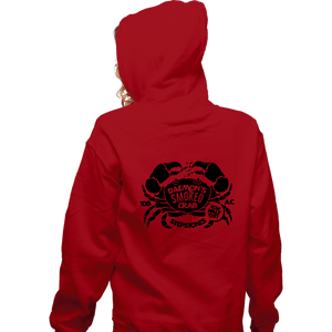 Daily_Deal_Shirts Zippered Hoodies, Unisex / Small / Red Daemon's Smoked Crab