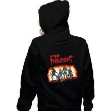 Load image into Gallery viewer, Shirts Zippered Hoodies, Unisex / Small / Black Invaders
