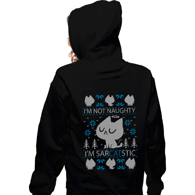 Daily_Deal_Shirts Zippered Hoodies, Unisex / Small / Black SarCATstic