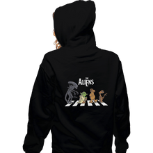 Load image into Gallery viewer, Shirts Zippered Hoodies, Unisex / Small / Black Aliens On Abbey Road
