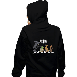 Shirts Zippered Hoodies, Unisex / Small / Black Aliens On Abbey Road