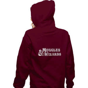 Secret_Shirts Zippered Hoodies, Unisex / Small / Maroon Muggles And Wizards