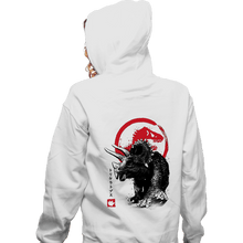Load image into Gallery viewer, Shirts Zippered Hoodies, Unisex / Small / White TRICERATOPS SUMI-E halftones
