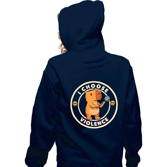 Last_Chance_Shirts Zippered Hoodies, Unisex / Small / Navy Violence Capybara
