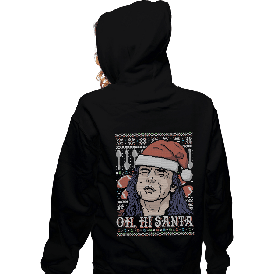 Shirts Pullover Hoodies, Unisex / Small / Black Oh hi Santa