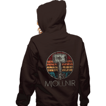 Load image into Gallery viewer, Shirts Zippered Hoodies, Unisex / Small / Dark Chocolate Retro Mjollnir
