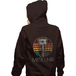 Shirts Zippered Hoodies, Unisex / Small / Dark Chocolate Retro Mjollnir