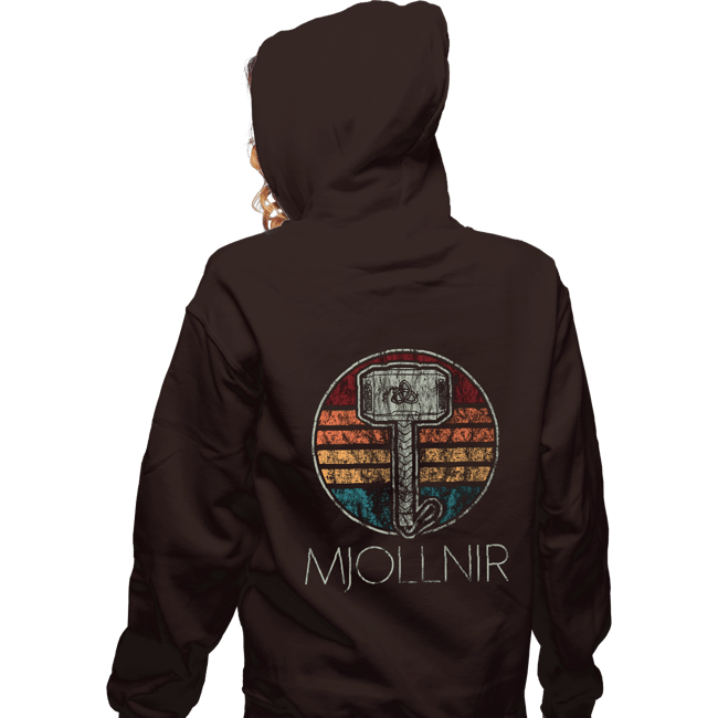 Shirts Zippered Hoodies, Unisex / Small / Dark Chocolate Retro Mjollnir