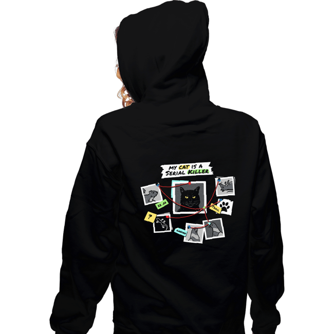 Daily_Deal_Shirts Zippered Hoodies, Unisex / Small / Black Cat Killer
