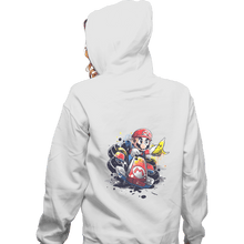 Load image into Gallery viewer, Shirts Zippered Hoodies, Unisex / Small / White Go Kart Watercolor
