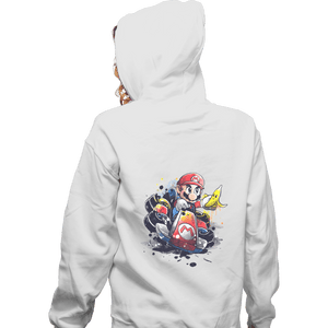 Shirts Zippered Hoodies, Unisex / Small / White Go Kart Watercolor