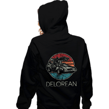Load image into Gallery viewer, Shirts Zippered Hoodies, Unisex / Small / Black Vintage Delorean
