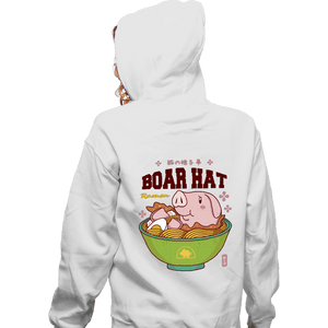 Shirts Zippered Hoodies, Unisex / Small / White Boar Hat Ramen
