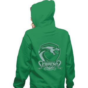 Shirts Zippered Hoodies, Unisex / Small / Irish Green Slytherin Serpents