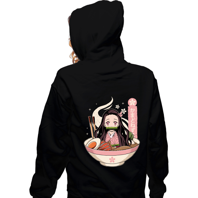 Shirts Zippered Hoodies, Unisex / Small / Black Nezuko Ramen