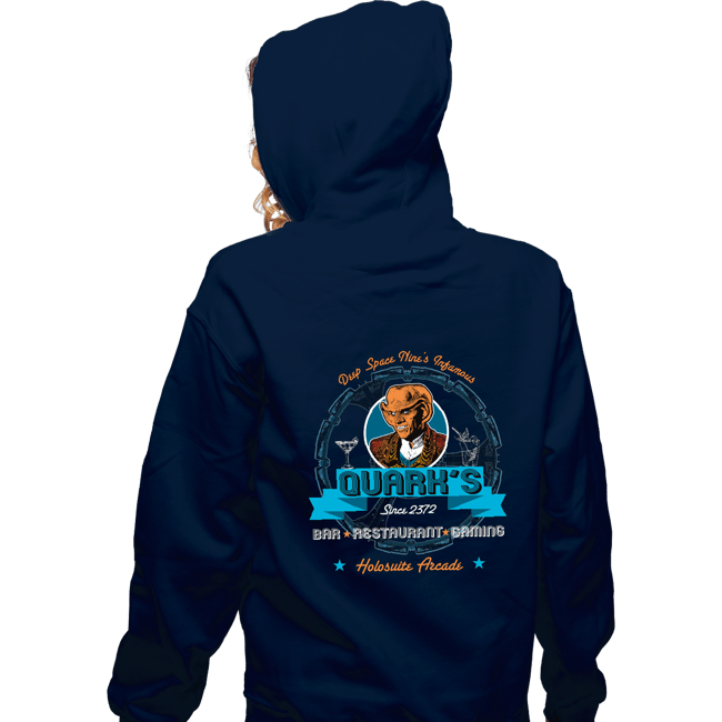 Secret_Shirts Zippered Hoodies, Unisex / Small / Navy Quark's Bar