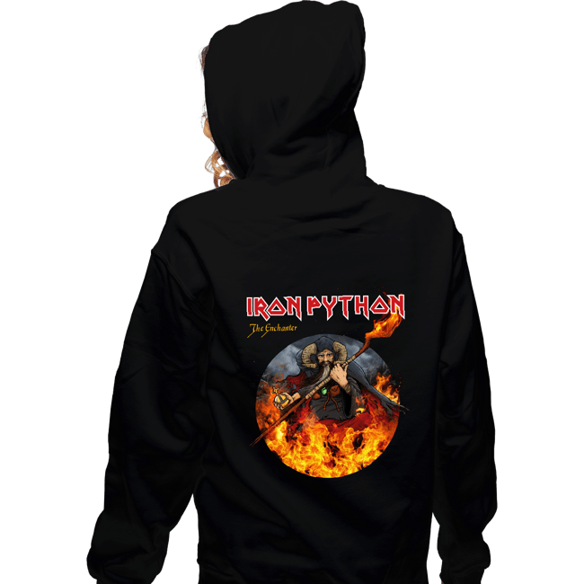 Daily_Deal_Shirts Zippered Hoodies, Unisex / Small / Black Iron Python