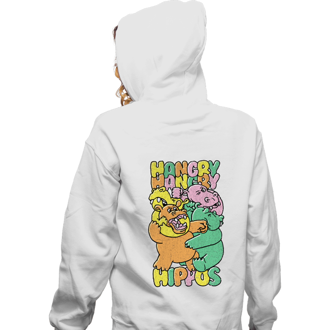 Secret_Shirts Zippered Hoodies, Unisex / Small / White Hangry Hippos