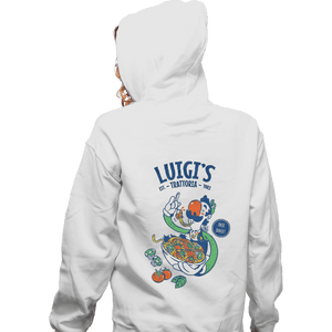 Daily_Deal_Shirts Zippered Hoodies, Unisex / Small / White Luigi's Trattoria