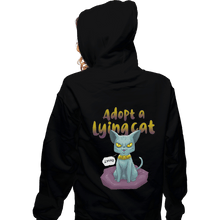Load image into Gallery viewer, Shirts Zippered Hoodies, Unisex / Small / Black Adopt A Lying Cat
