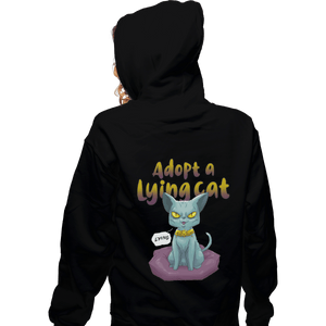 Shirts Zippered Hoodies, Unisex / Small / Black Adopt A Lying Cat