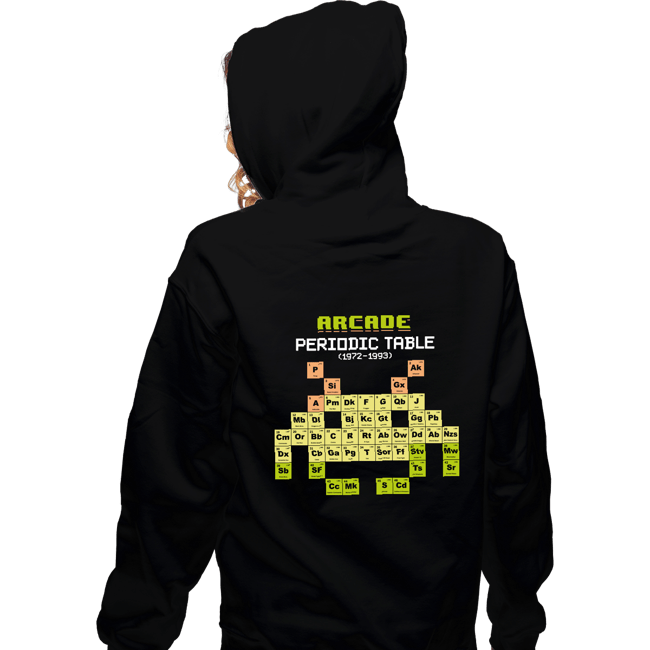 Daily_Deal_Shirts Zippered Hoodies, Unisex / Small / Black Arcade Periodic Table