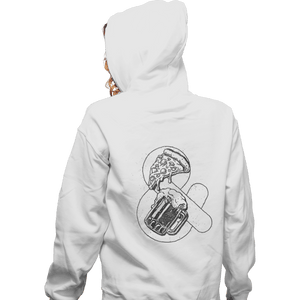 Shirts Zippered Hoodies, Unisex / Small / White Pizza and Beer