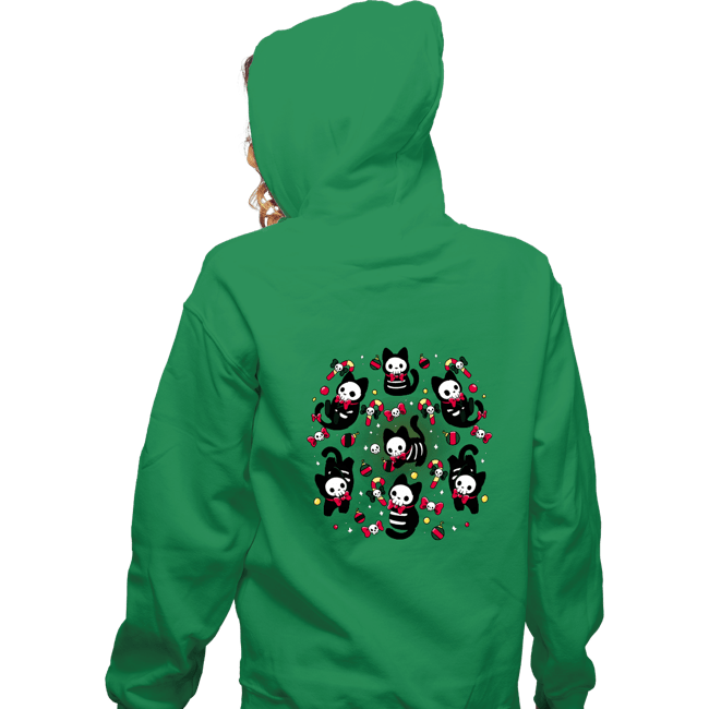 Daily_Deal_Shirts Zippered Hoodies, Unisex / Small / Irish Green Creepy Xmas Kittens
