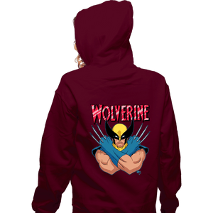 Daily_Deal_Shirts Zippered Hoodies, Unisex / Small / Maroon Wolverine 97