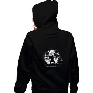 Shirts Zippered Hoodies, Unisex / Small / Black Moonlight Samurai