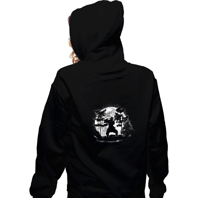 Shirts Zippered Hoodies, Unisex / Small / Black Moonlight Samurai