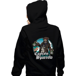 Secret_Shirts Zippered Hoodies, Unisex / Small / Black Capt. Jack Black Sparrow