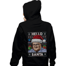 Load image into Gallery viewer, Shirts Zippered Hoodies, Unisex / Small / Black Hello Santa
