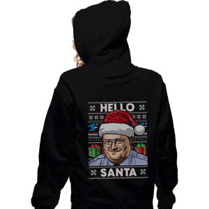 Shirts Zippered Hoodies, Unisex / Small / Black Hello Santa