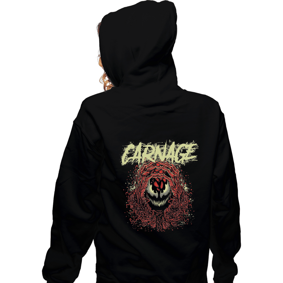 Shirts Zippered Hoodies, Unisex / Small / Black Carnage Red