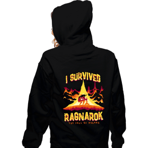 Daily_Deal_Shirts Zippered Hoodies, Unisex / Small / Black I Survived Ragnarok