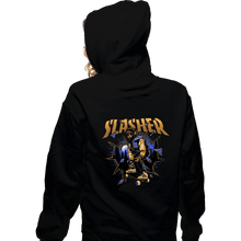 Load image into Gallery viewer, Daily_Deal_Shirts Zippered Hoodies, Unisex / Small / Black Wolf Slasher
