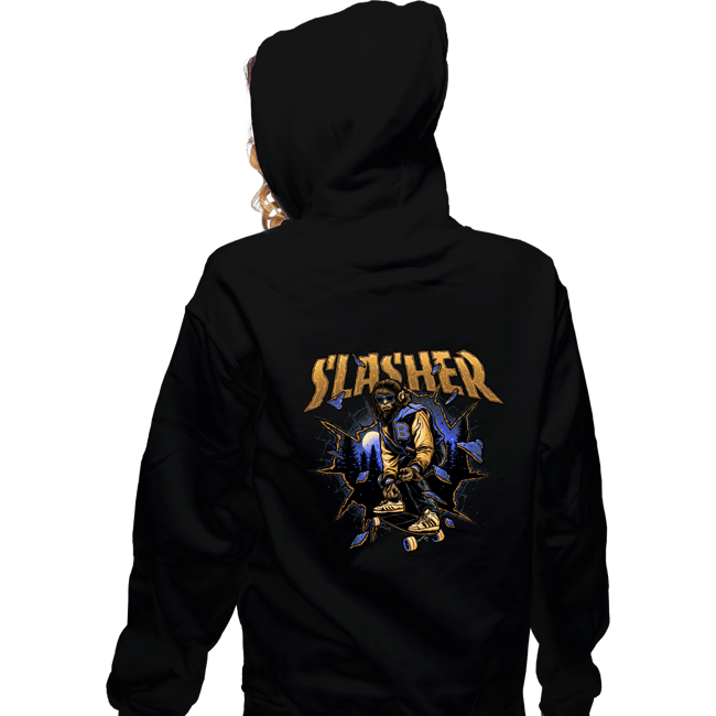 Daily_Deal_Shirts Zippered Hoodies, Unisex / Small / Black Wolf Slasher