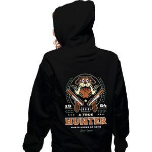 Daily_Deal_Shirts Zippered Hoodies, Unisex / Small / Black True Hunter