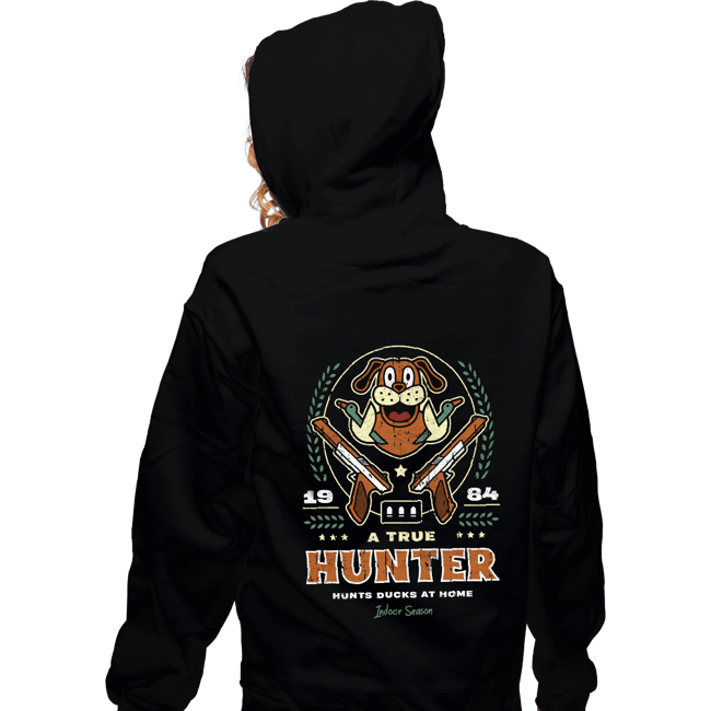 Daily_Deal_Shirts Zippered Hoodies, Unisex / Small / Black True Hunter