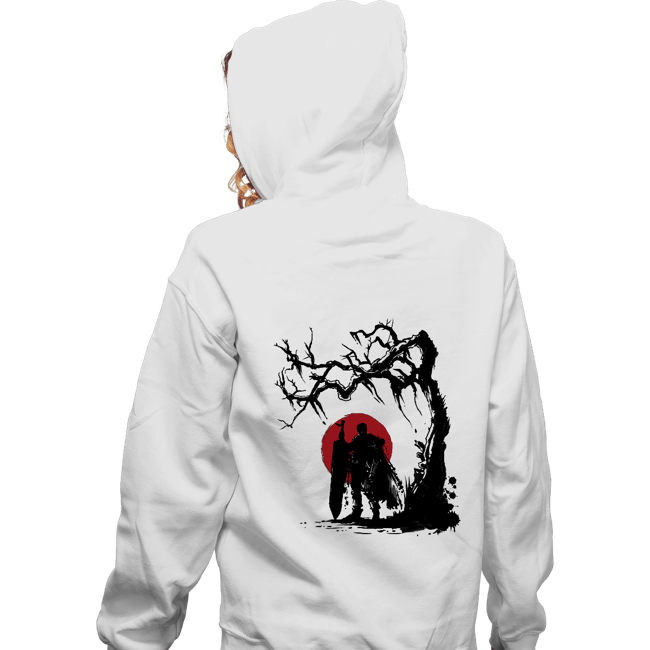 Shirts Zippered Hoodies, Unisex / Small / White Black Swordsman Under The Sun