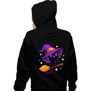 Secret_Shirts Zippered Hoodies, Unisex / Small / Black Witch Cat