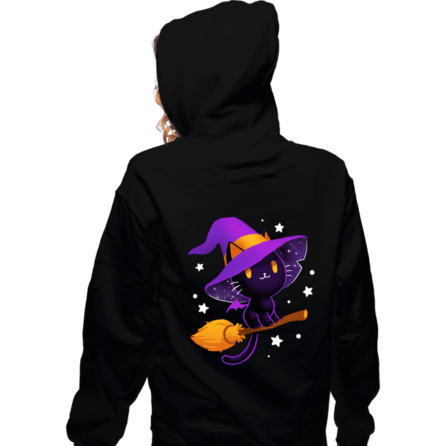 Secret_Shirts Zippered Hoodies, Unisex / Small / Black Witch Cat