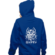 Load image into Gallery viewer, Shirts Zippered Hoodies, Unisex / Small / Royal Blue Blue Bomber Oni
