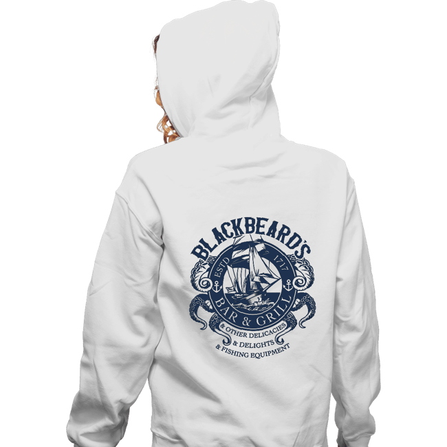 Daily_Deal_Shirts Zippered Hoodies, Unisex / Small / White Blackbeard's Bar And Grill
