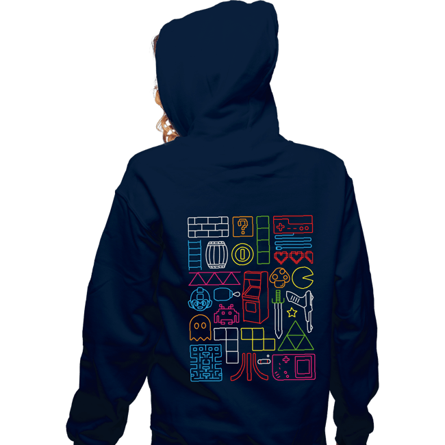 Daily_Deal_Shirts Zippered Hoodies, Unisex / Small / Navy Nostalgic Doodles