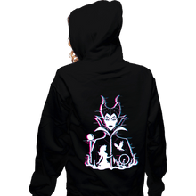 Load image into Gallery viewer, Daily_Deal_Shirts Zippered Hoodies, Unisex / Small / Black Glitched Maleficent
