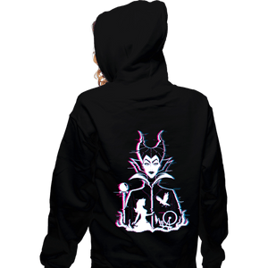 Daily_Deal_Shirts Zippered Hoodies, Unisex / Small / Black Glitched Maleficent